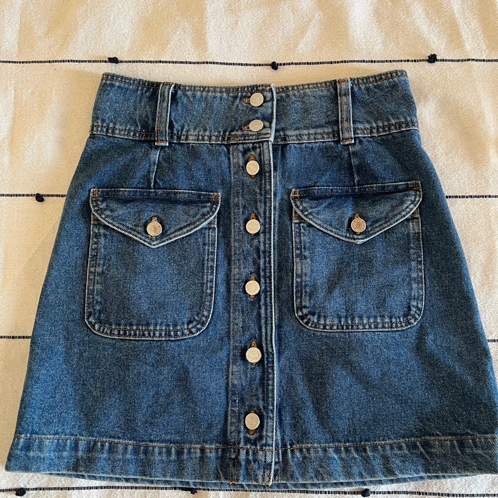 Sezane mini denim skirt
